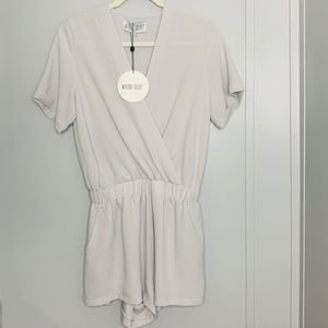 NWT Madison Square Silver Romper S